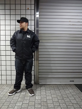 「APPLEBUM」｜「アイテム（ナイロンジャケット）」を使った、ブラックストアさん（メンズ・167cm）の秋コーディネート