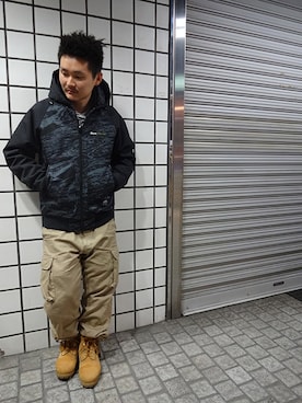 「Back Channel（バックチャンネル）のアイテム（マウンテンパーカー）」を使った、ブラックストアさん（メンズ・162cm）の秋コーディネート