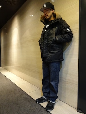 「Back Channel（バックチャンネル）のアイテム（ミリタリージャケット）」を使った、ブラックストアさん（メンズ・178cm）の秋コーディネート