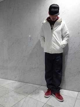 「APPLEBUM」｜「アイテム（ナイロンジャケット）」を使った、ブラックストアさん（メンズ・178cm）の冬コーディネート