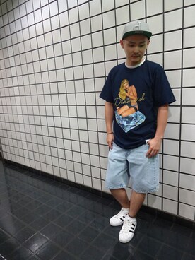 「Diamond SUPPLY CO.」｜ブラックストアさん（メンズ・162cm）の夏コーディネート