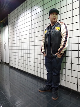 「アイテム（その他アウター、ゴールド系）」を使った、ブラックストアさん（メンズ・167cm）の秋コーディネート