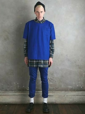 「PARADOX（パラドックス）のアイテム（パンツ）」を使った、にっしーさん（メンズ・178cm）の秋コーディネート