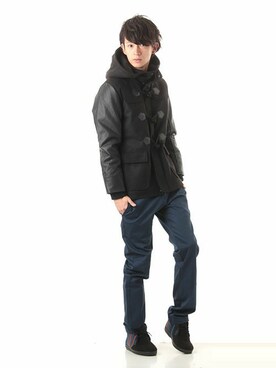 「DETAILS（ディテールズ）のアイテム（モッズコート）」を使った、にっしーさん（メンズ・175cm）の秋コーディネート
