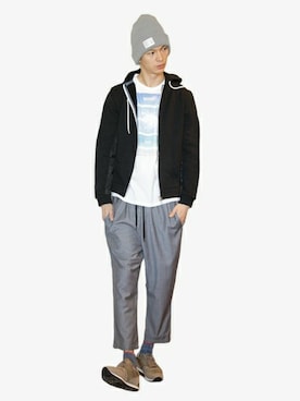 「DETAILS（ディテールズ）のアイテム（シューズ）」を使った、にっしーさん（メンズ・175cm）の冬コーディネート