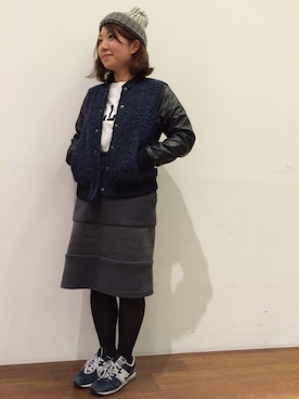 「SEVENDAYS=SUNDAY（セブンデイズサンデイ）のアイテム（ニットキャップ/ビーニー）」を使った、achamoさん（レディース・154cm）の秋コーディネート