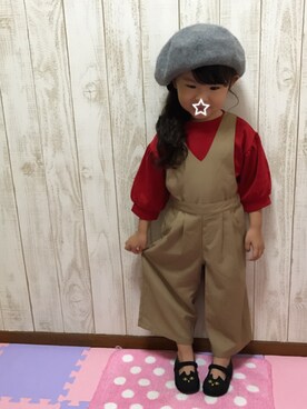 「GLOBAL WORK（グローバルワーク）のアイテム（オールインワン・サロペット）」を使った、＊sora＊さん（キッズ・90cm）の秋コーディネート