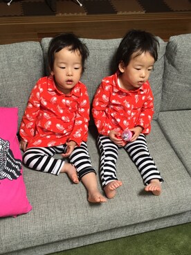 「ハデ色」｜「アイテム（ワンピース/ドレス）」を使った、m&kさん（キッズ・90cm）の秋コーディネート