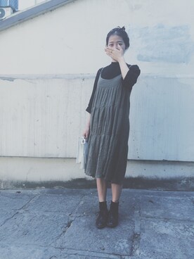 「PULL&BEAR（プルアンドベア）のアイテム（その他シューズ）」を使った、NN娜塔鲨さん（レディース・160cm）の秋コーディネート
