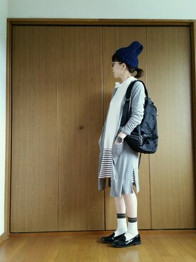 「DEEP BLUE（ディープブルー）のアイテム（ワンピース/ドレス）」を使った、あか＊さん（レディース・161cm）の秋コーディネート