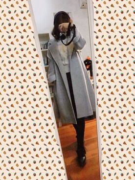 「SNIDEL（スナイデル）のアイテム（ピーコート）」を使った、ureyreyさん（レディース・165cm）の冬コーディネート
