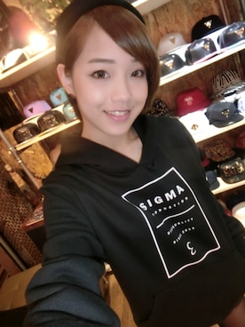 「Hater snapback（ヘイタースナップバック）のアイテム」を使った、DYZさん（レディース・153cm）の冬コーディネート