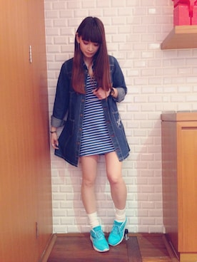 「ロールアップ」｜「アイテム（ワンピース/ドレス）」を使った、aritanさん（レディース・166cm）の春コーディネート