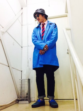 「水色」｜「アイテム（モッズコート）」を使った、tsuruさん（メンズ・176cm）の秋コーディネート