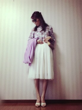 「タータンチェック」｜so happyさん（レディース・160cm）の春コーディネート