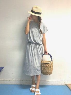 「ヒラキ（ヒラキ）のアイテム（ビーチサンダル）」を使った、so happyさん（レディース・160cm）の夏コーディネート