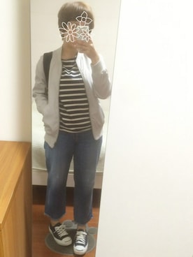 「COQULE（コクレ）のアイテム（ブルゾン）」を使った、つなこさん（レディース・157cm）の春コーディネート