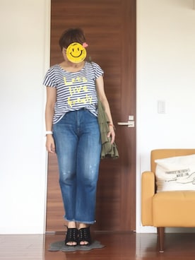 「フリルトート」｜「アイテム（アクセサリー）」を使った、つなこさん（レディース・157cm）の夏コーディネート