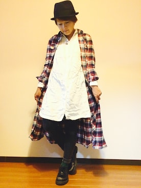「Dr. Martens（ドクターマーチン）のDr.Martens (ドクターマーチン)/1461 3EYE GIBSON SHOES（その他シューズ）」を使った、Shuka Mizutaniさん（レディース・153cm）の秋コーディネート