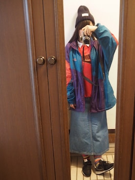 「仙台」｜「アイテム（ナイロンジャケット）」を使った、Na-koさん（レディース・157cm）の秋コーディネート