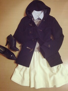 「ROPE' PICNIC（ロペピクニック）のアイテム（ダッフルコート）」を使った、Rucocoさん（レディース・158cm）の冬コーディネート