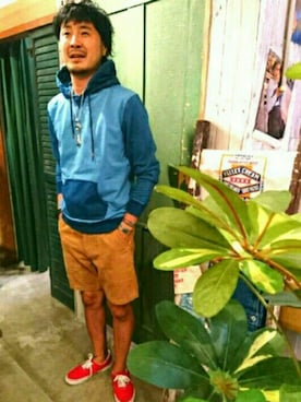 「grn（ジーアールエヌ）のアイテム」を使った、きたろうさん【grn】さん（メンズ・182cm）の夏コーディネート