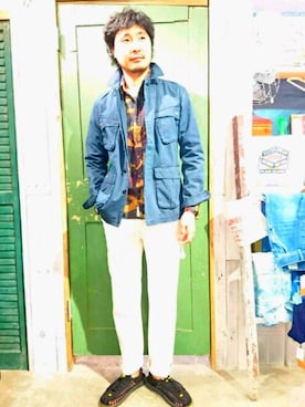 「アイテム（ミリタリージャケット）」を使った、きたろうさん【grn】さん（メンズ・182cm・30代）の秋コーディネート