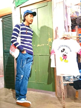 「ネイビー×ホワイト」｜きたろうさん【grn】さん（メンズ・182cm）の秋コーディネート