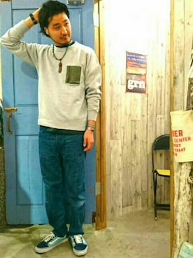 「orSlow（オアスロウ）のアイテム（パンツ）」を使った、きたろうさん【grn】さん（メンズ・182cm）の秋コーディネート