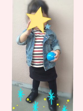 「Lee（リー）のアイテム（スカート）」を使った、a.tさん（キッズ・90cm）の冬コーディネート