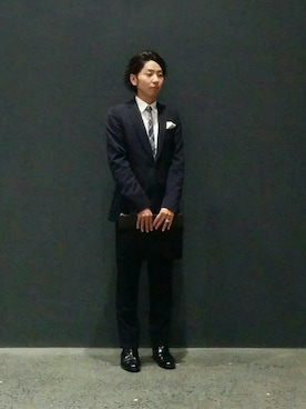 「DRIES VAN NOTEN（ドリスヴァンノッテン）のアイテム（フォーマルスーツ/小物）」を使った、Ｋさん（メンズ・175cm）の秋コーディネート