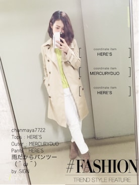 「レースパンツ」｜「アイテム（トレンチコート）」を使った、chanmayaさん（レディース・156cm）の夏コーディネート