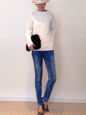 「EPOCA（エポカ）のアイテム（バッグ）」を使った、GINAさん（レディース・158cm）の秋コーディネート