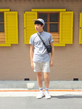 「asos（エイソス）のアイテム（キャップ）」を使った、Wei Wei  Boyさん（メンズ・168cm）の夏コーディネート
