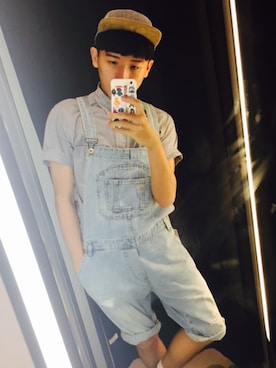 「ZARA（ザラ）のアイテム（サロペット/オーバーオール）」を使った、Wei Wei  Boyさん（メンズ・168cm）の夏コーディネート