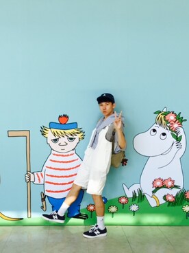「BEAMS BOY（ビームスボーイ）のアイテム（キャップ）」を使った、Wei Wei  Boyさん（メンズ・168cm）の夏コーディネート