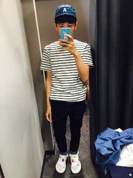 「BEAMS BOY（ビームスボーイ）のアイテム（キャップ）」を使った、Wei Wei  Boyさん（メンズ・168cm）の夏コーディネート
