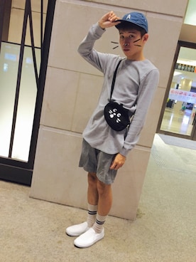 「BEAMS BOY（ビームスボーイ）のアイテム（キャップ）」を使った、Wei Wei  Boyさん（メンズ・168cm）の秋コーディネート
