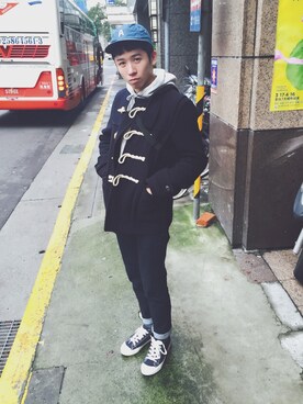「BEAMS BOY（ビームスボーイ）のアイテム（キャップ）」を使った、Wei Wei  Boyさん（メンズ・168cm）の冬コーディネート