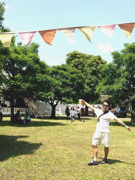 「アイテム（ボディバッグ/ウエストポーチ、グリーン系）」を使った、Shodaiさん（メンズ・168cm）の春コーディネート