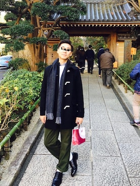 「BEAUTY&YOUTH UNITED ARROWS（ビューティーアンドユースユナイテッドアローズ）のアイテム（ダッフルコート）」を使った、aki#papaさん（メンズ・178cm）の冬コーディネート