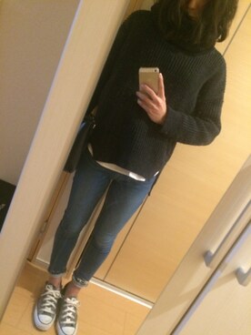 「おちびさん」｜「アイテム（トレンチコート）」を使った、さささん（レディース・149cm）の冬コーディネート