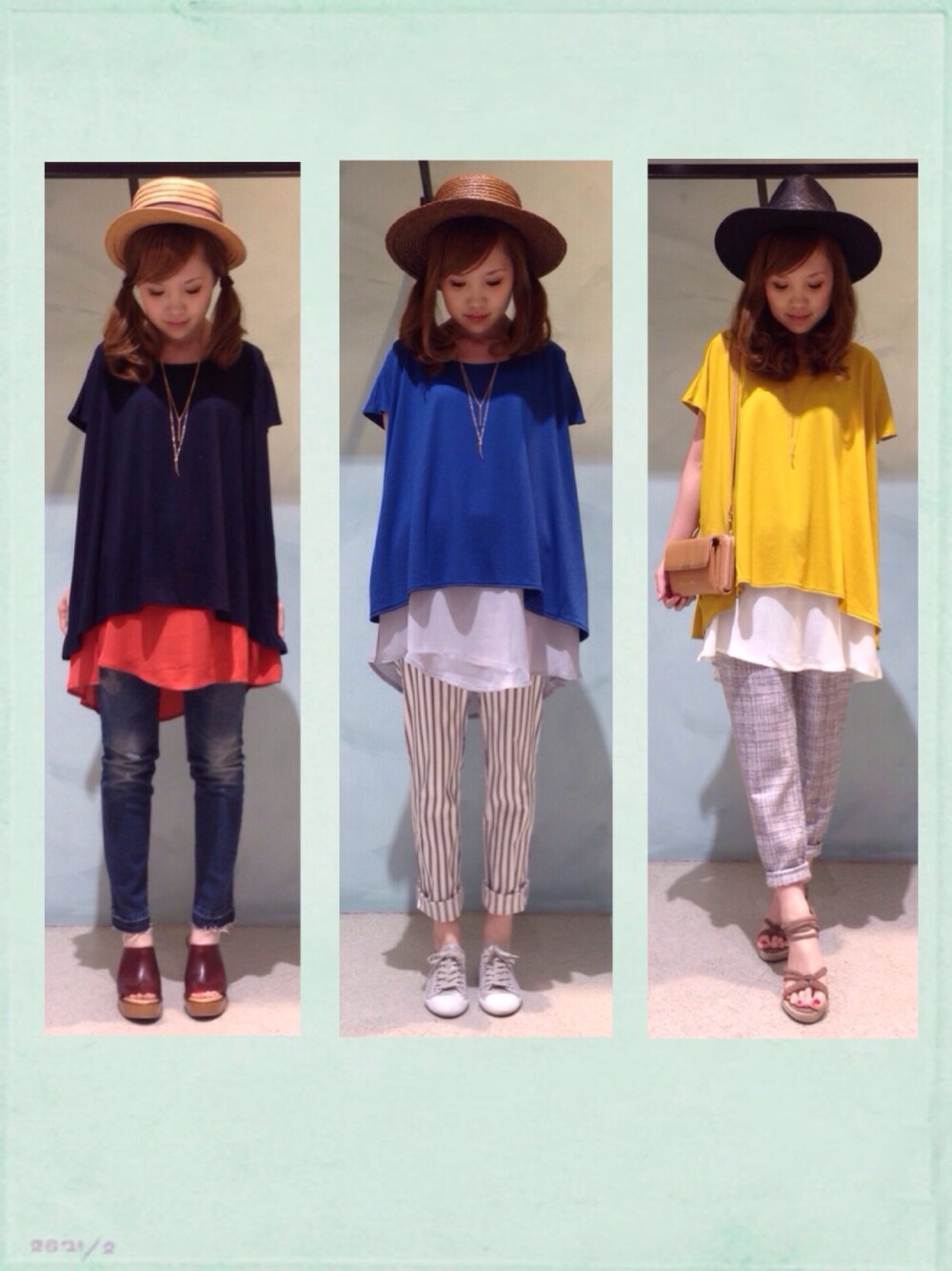 シルバー系のスニーカー、ブラウン系のサンダル、ホワイト系のその他パンツを着用したレディースの春コーディネートの1枚目の写真