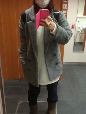 「KOBE LETTUCE」｜「アイテム（チェスターコート）」を使った、美音さん（レディース・158cm）の冬コーディネート