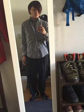 「CABANE de ZUCCa（カバンドズッカ）のアイテム（スラックス）」を使った、grさん（メンズ・169cm）の春コーディネート