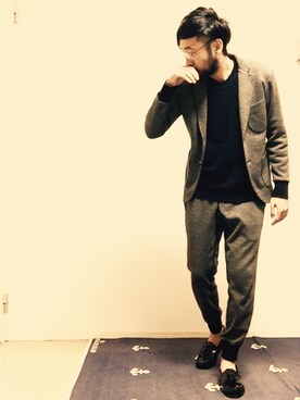 「Pledge（プレッジ）のアイテム（アクセサリー）」を使った、オオヒラさん（メンズ・170cm）の秋コーディネート