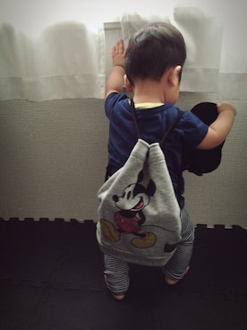 「abcd（ナシ）のアイテム（バッグ）」を使った、P×Kさん（キッズ・70cm）の夏コーディネート