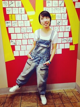 「アイテム（サロペット/オーバーオール）」を使った、Kingさん（レディース・155cm・10代）の夏コーディネート