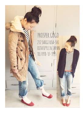 「TIGRE BROCANTE（ティグルブロカンテ）のアイテム（バレエシューズ）」を使った、YUKO KAWANOさん（レディース・155cm）の冬コーディネート