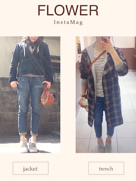 「アイテム（その他シューズ、グレー系）」を使った、Sатоко⋆*さん（レディース・156cm）の春コーディネート